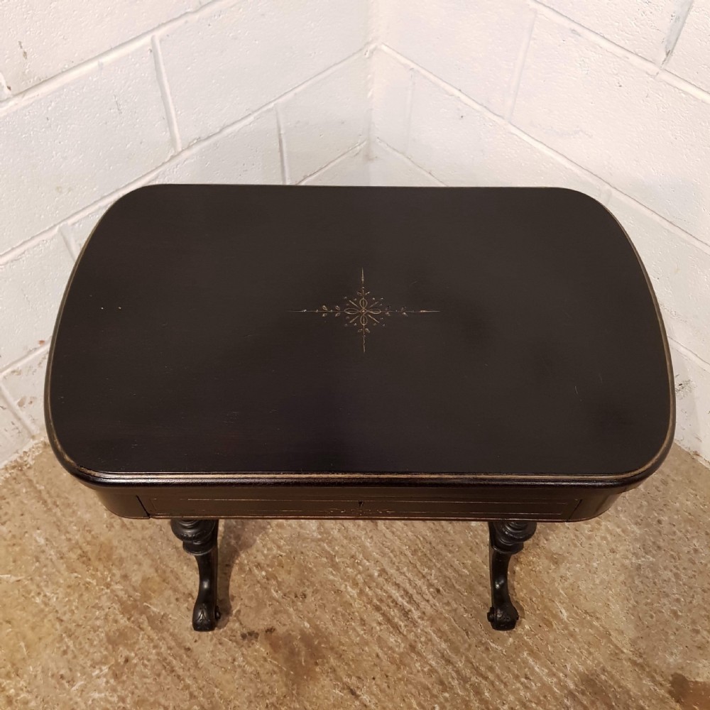 ANTIQUE AESTHETIC EBONISED FOLD OVER GAMES TABLE C1890 View II