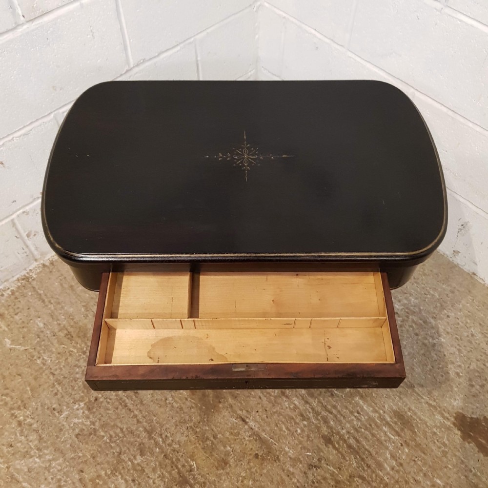 ANTIQUE AESTHETIC EBONISED FOLD OVER GAMES TABLE C1890 View III
