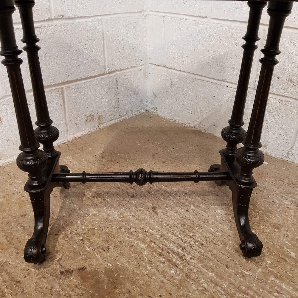 ANTIQUE AESTHETIC EBONISED FOLD OVER GAMES TABLE C1890 View VII