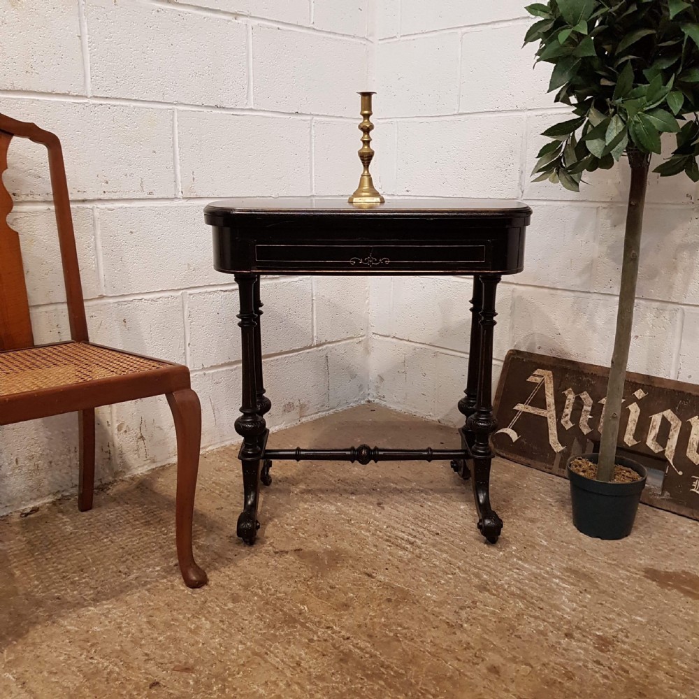 ANTIQUE AESTHETIC EBONISED FOLD OVER GAMES TABLE C1890 View VIII