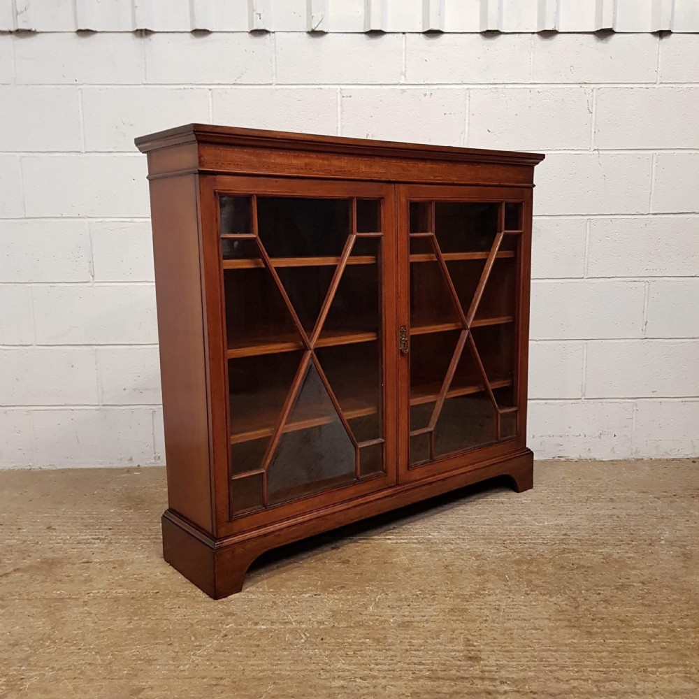 ANTIQUE EDWARDIAN REGENCY MAHOGANY ASTRAGAL GLAZED BOOKCASE C1900 View IV