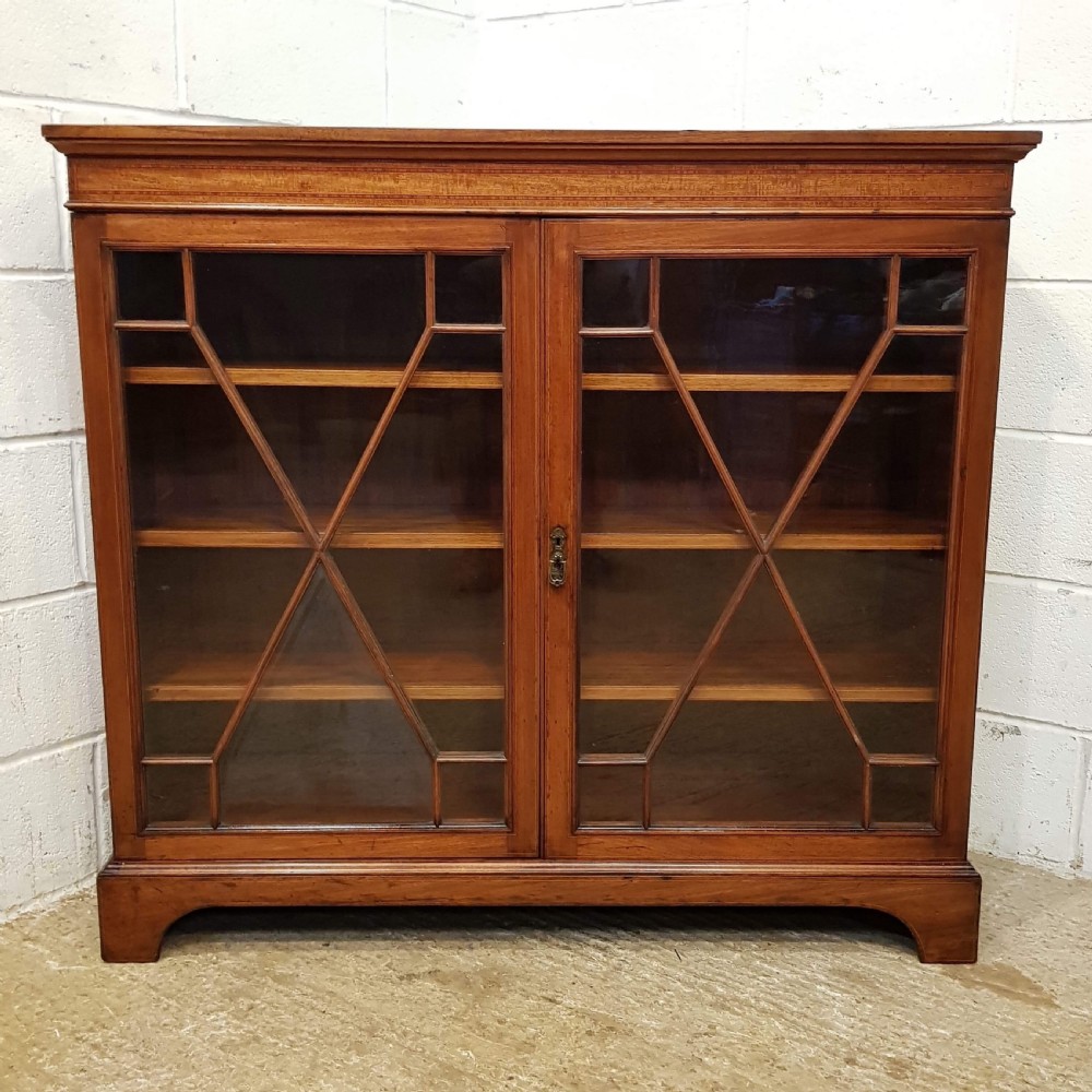ANTIQUE EDWARDIAN REGENCY MAHOGANY ASTRAGAL GLAZED BOOKCASE C1900 View VI