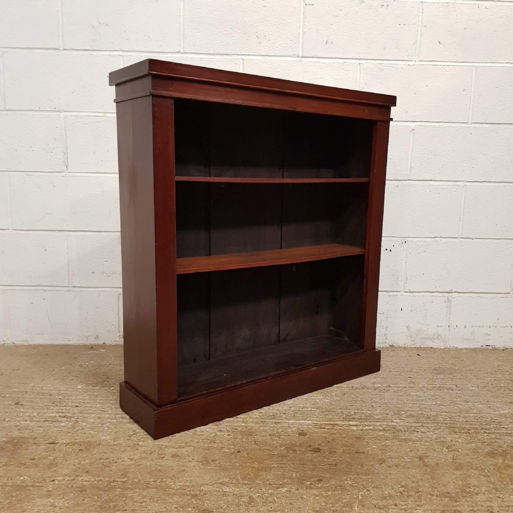 ANTIQUE SMALL VICTORIAN MAHOGANY OPEN BOOKCASE C1880 View IV