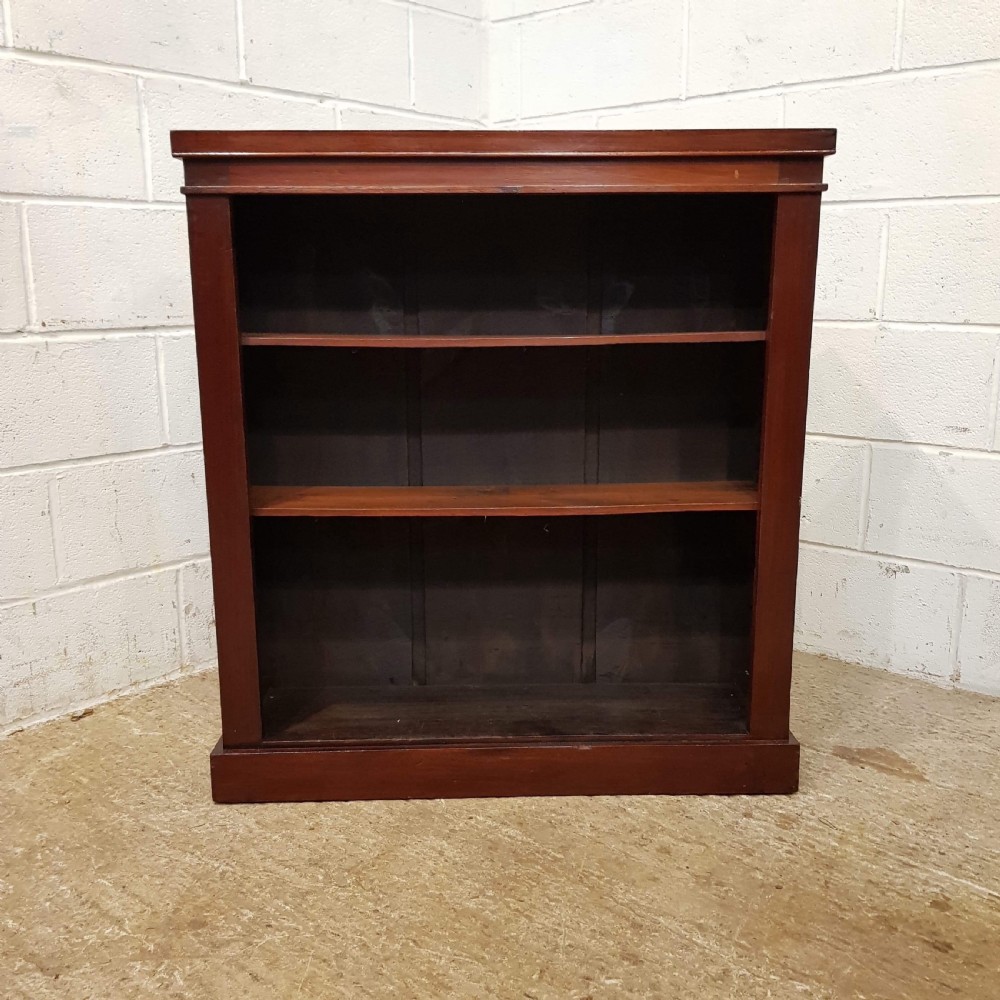 ANTIQUE SMALL VICTORIAN MAHOGANY OPEN BOOKCASE C1880 View V