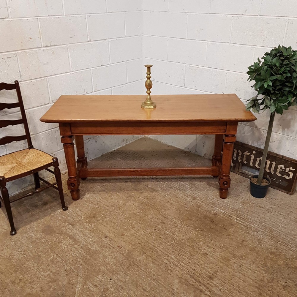 ANTIQUE ARTS & CRAFTS OAK REFECTORY TABLE C1890