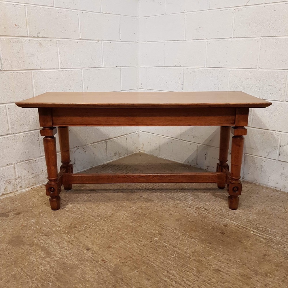 ANTIQUE ARTS & CRAFTS OAK REFECTORY TABLE C1890 View III