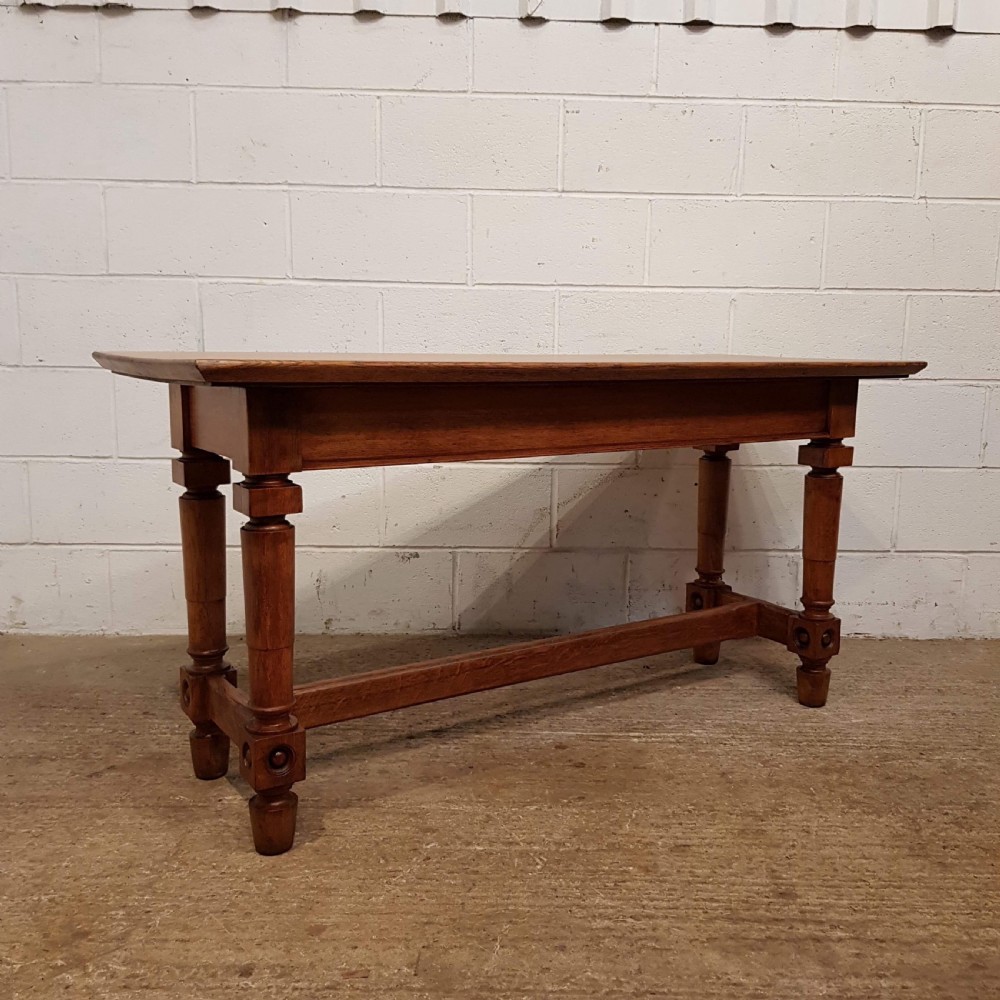 ANTIQUE ARTS & CRAFTS OAK REFECTORY TABLE C1890 View V