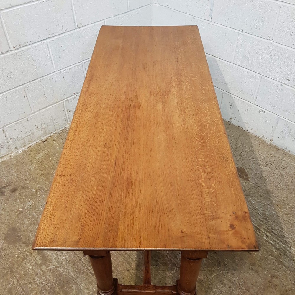 ANTIQUE ARTS & CRAFTS OAK REFECTORY TABLE C1890 View VI