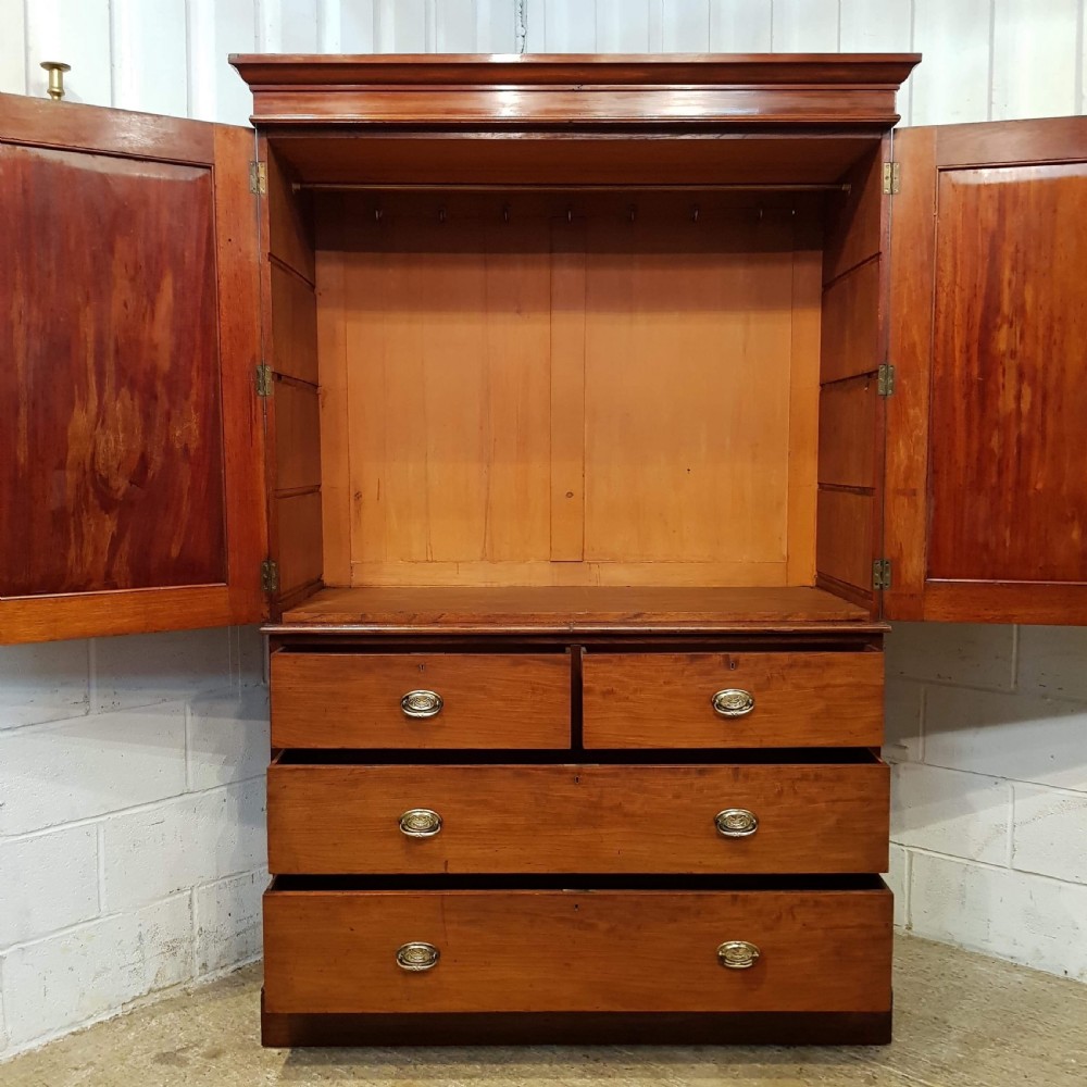 ANTIQUE VICTORIAN MAHOGANY CLOTHES PRESS C1880 View VII