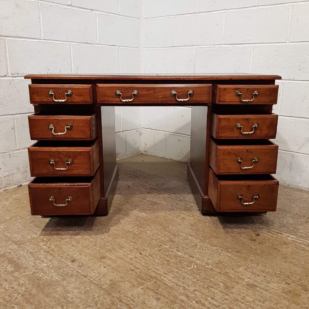 ANTIQUE LATE VICTORIAN MAHOGANY TWIN PEDESTAL DESK C1890 View VI