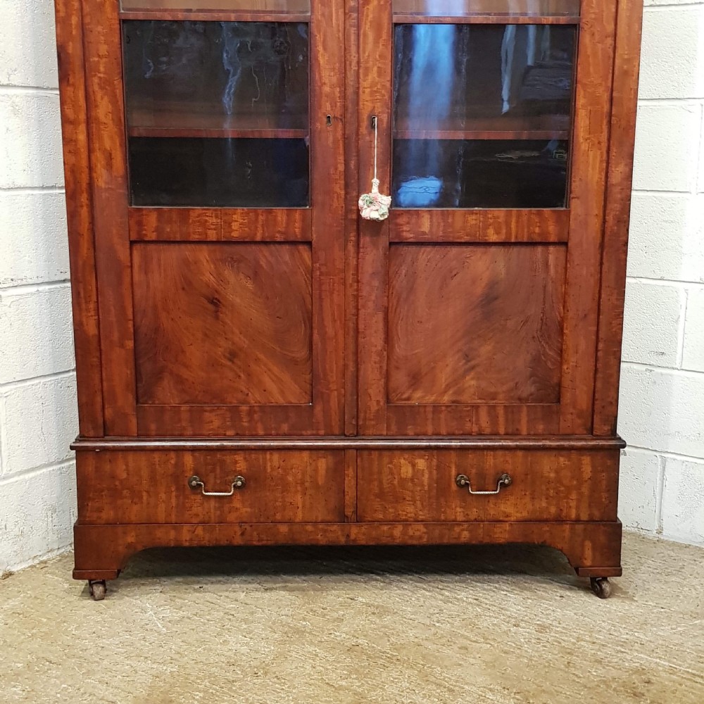 ANTIQUE 19TH Cent BIEDERMEIER MAHOGANY BOOKCASE C1870  View III