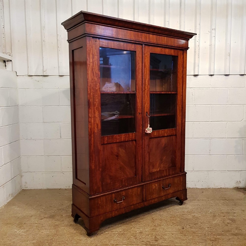 ANTIQUE 19TH Cent BIEDERMEIER MAHOGANY BOOKCASE C1870  View IV