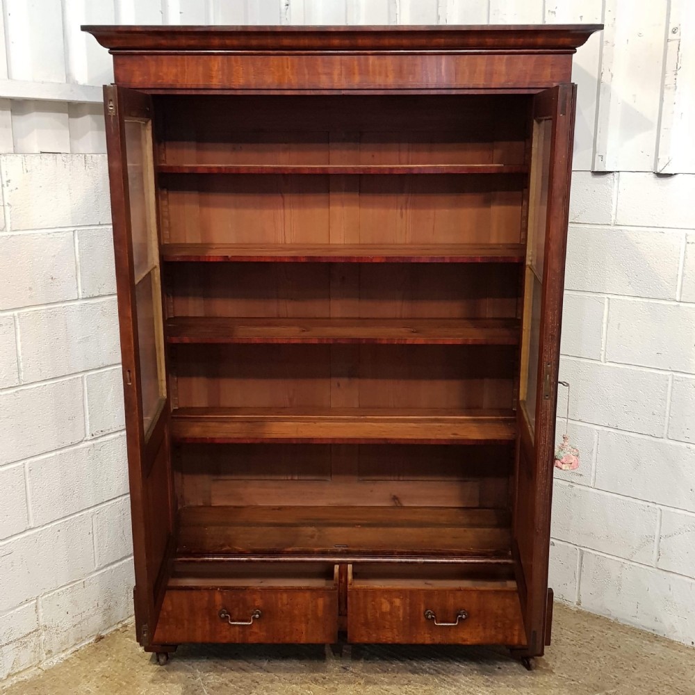 ANTIQUE 19TH Cent BIEDERMEIER MAHOGANY BOOKCASE C1870  View VI