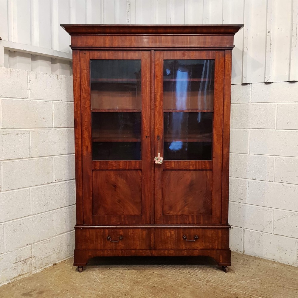 ANTIQUE 19TH Cent BIEDERMEIER MAHOGANY BOOKCASE C1870  View VII