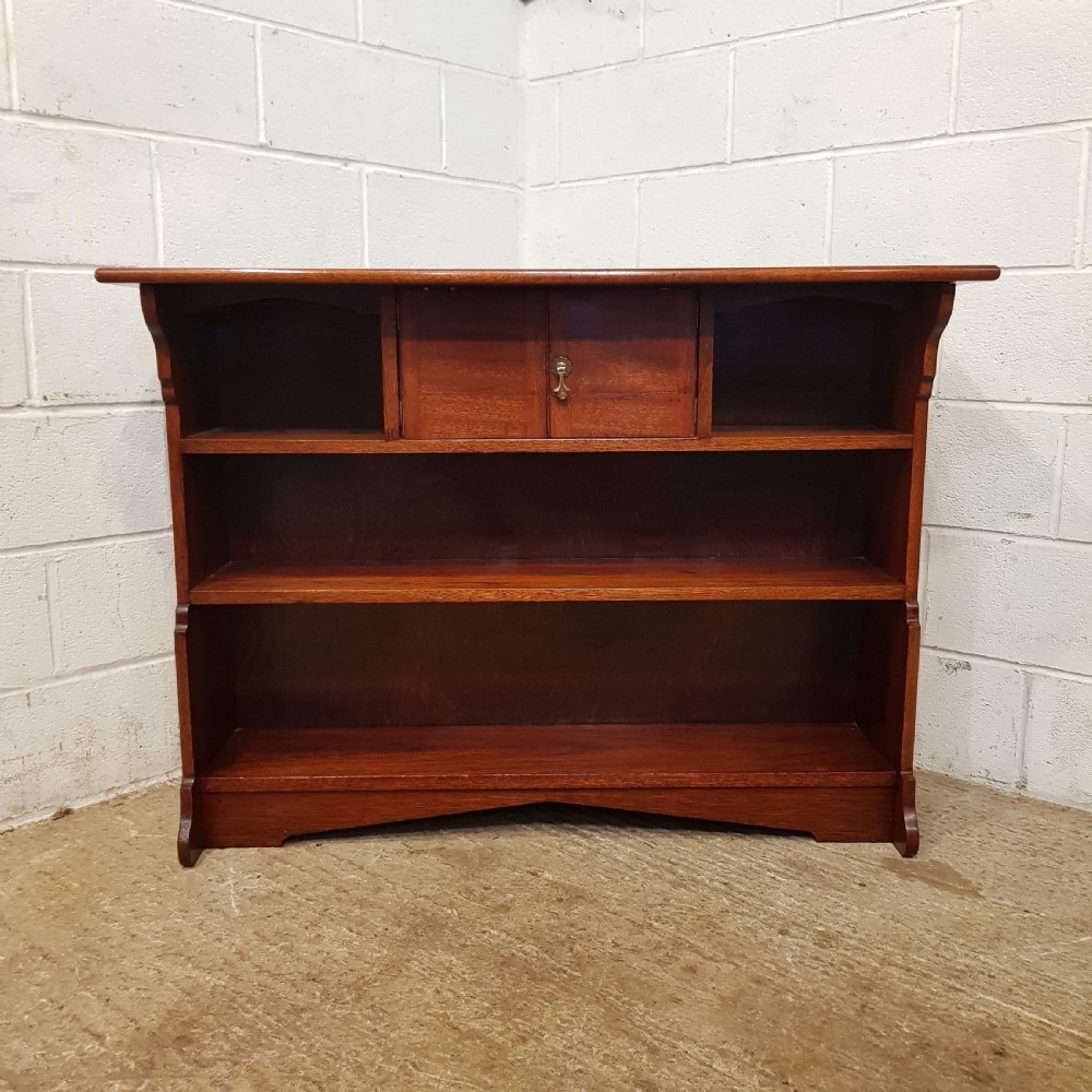 ANTIQUE ART NOUVEAU MAHOGANY OPEN BOOKCASE C1890 View III