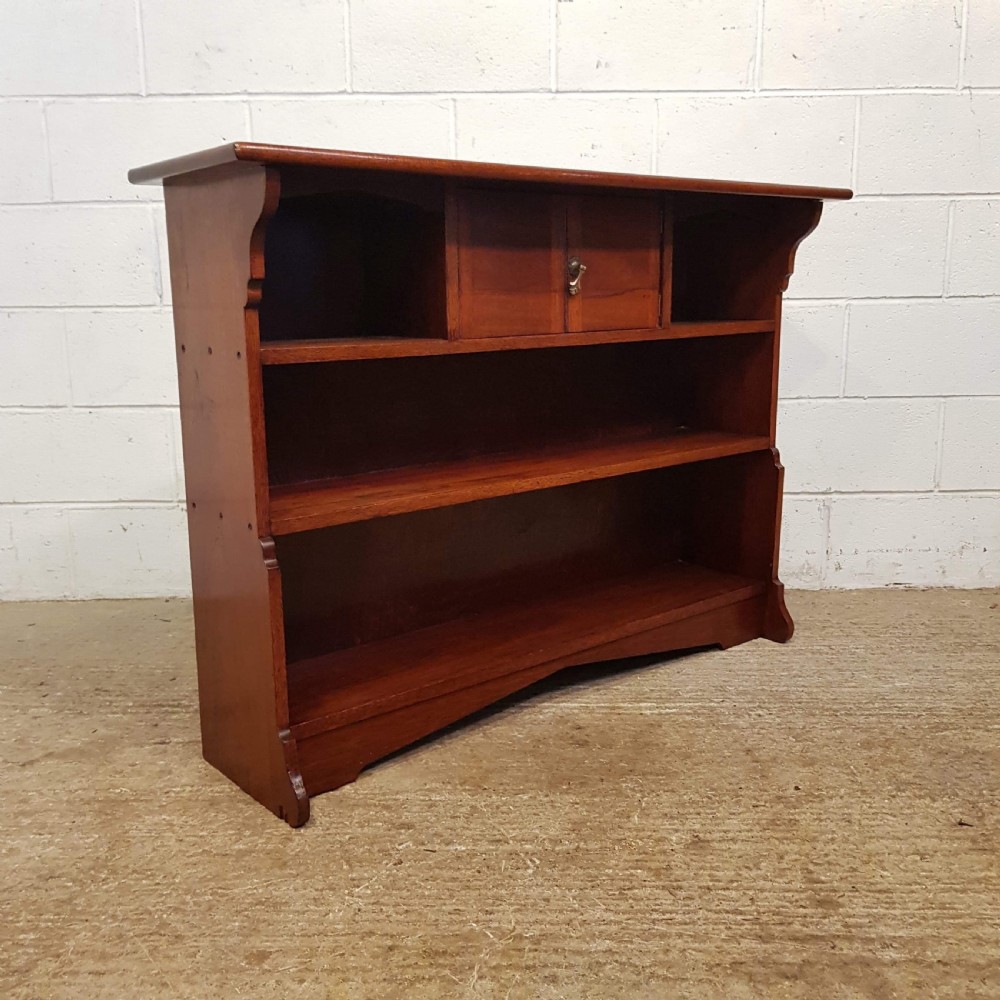 ANTIQUE ART NOUVEAU MAHOGANY OPEN BOOKCASE C1890 View IV