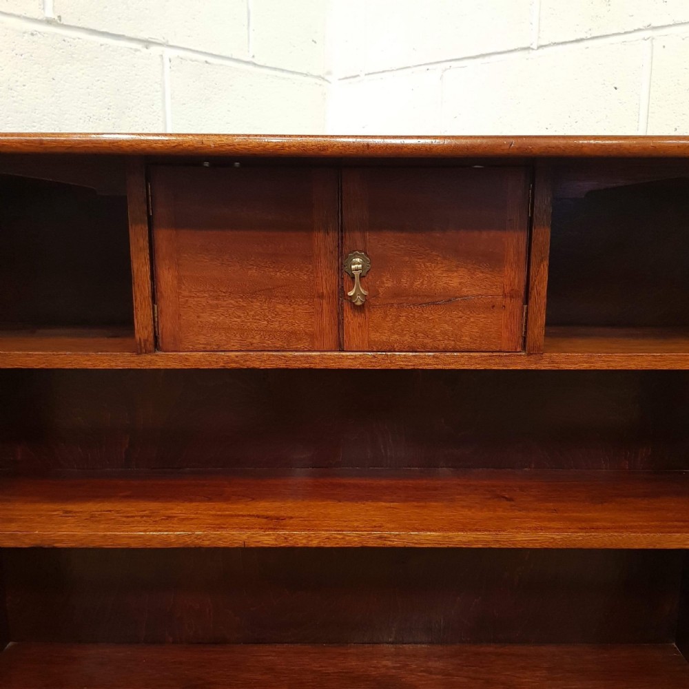 ANTIQUE ART NOUVEAU MAHOGANY OPEN BOOKCASE C1890 View V