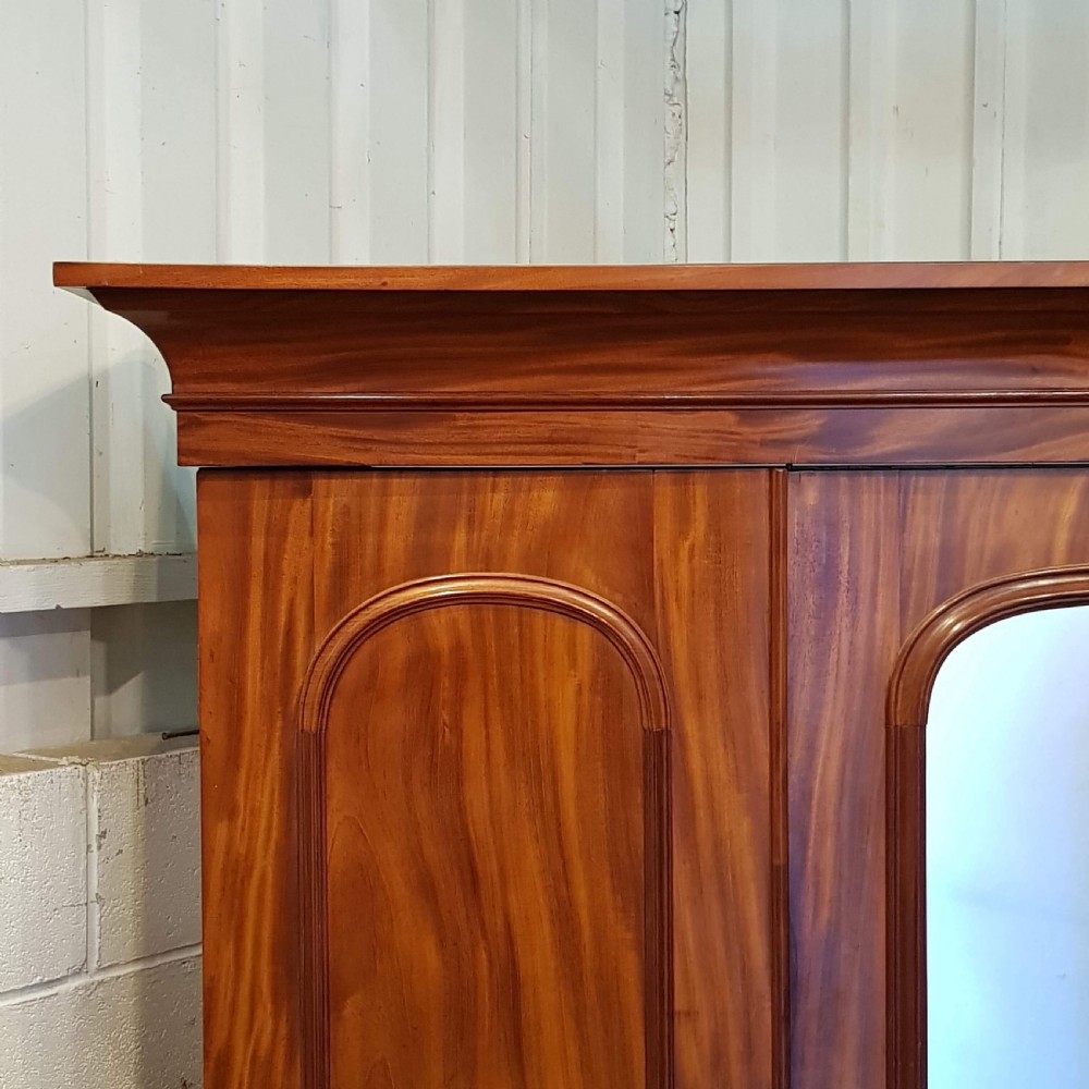 ANTIQUE SMALL VICTORIAN MAHOGANY TRIPLE WARDROBE COMPACTUM C1880 View III