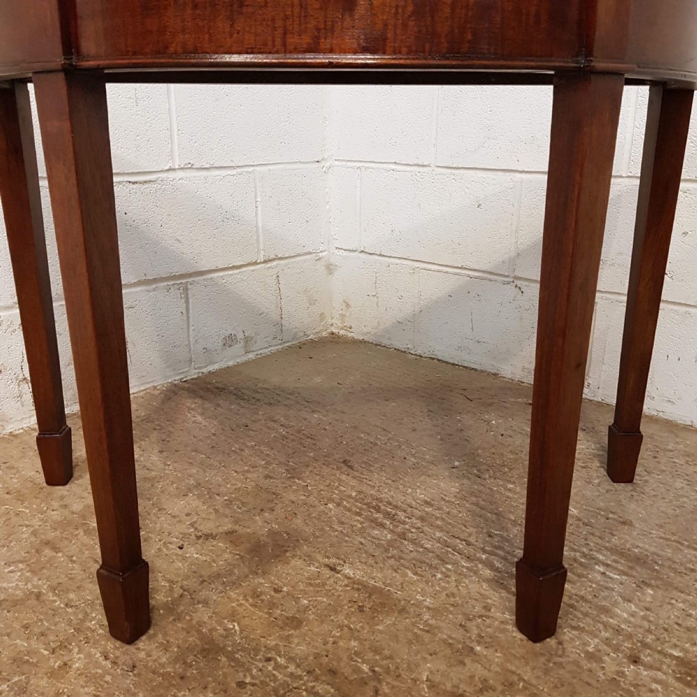 ANTIQUE PAIR LATE VICTORIAN MAHOGANY DEMI LUNE SIDE TABLES C1890 View VI