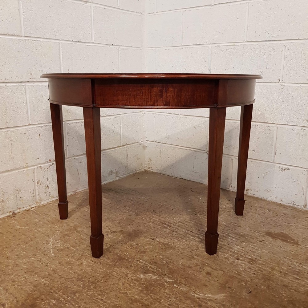 ANTIQUE PAIR LATE VICTORIAN MAHOGANY DEMI LUNE SIDE TABLES C1890 View VII