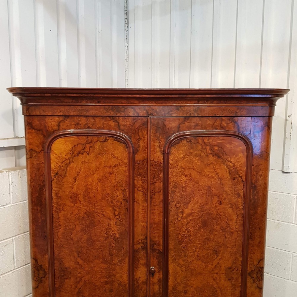 ANTIQUE VICTORIAN BURR WALNUT DOUBLE WARDROBE C1880 View III