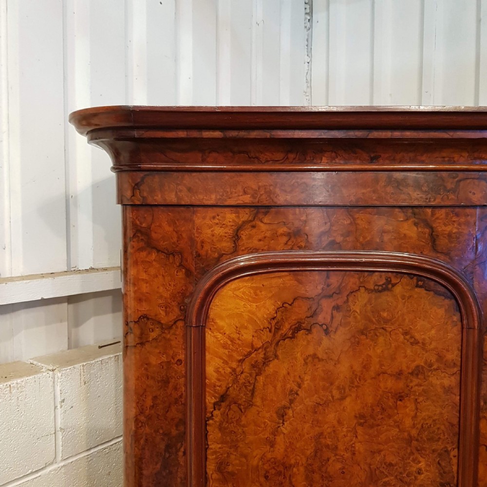 ANTIQUE VICTORIAN BURR WALNUT DOUBLE WARDROBE C1880 View IV