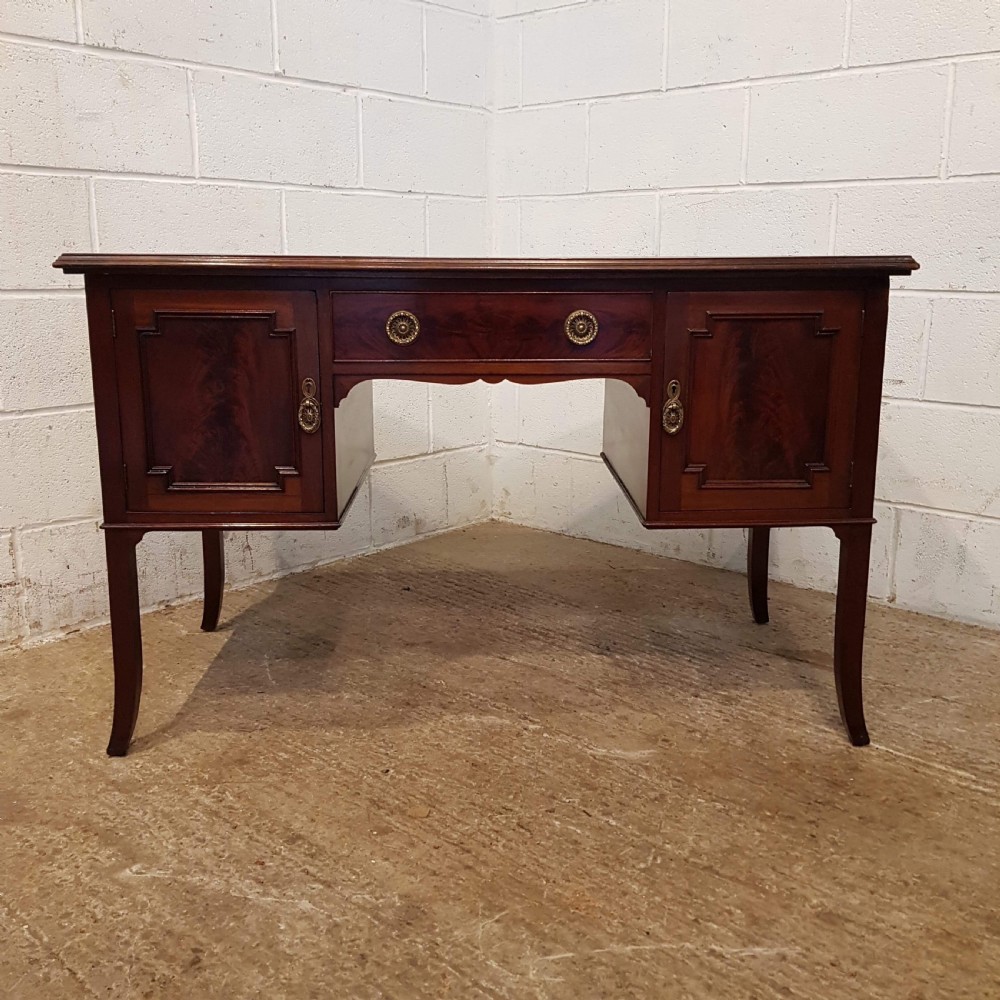 ANTIQUE MAHOGANY SHERATON LEATHER TOPPED DESK C1920 View VI