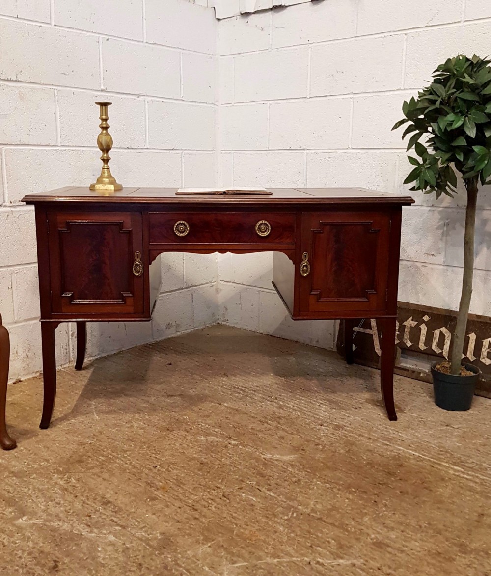 ANTIQUE MAHOGANY SHERATON LEATHER TOPPED DESK C1920 View VII