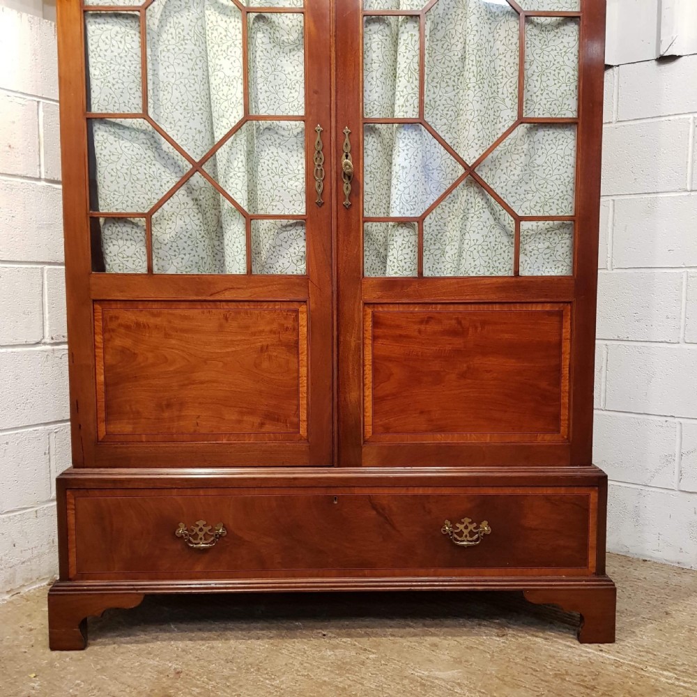 ANTIQUE REG NCY MAHOGANY ASTRAGAL GLAZED DOUBLE WARDROBE C1820 View IV