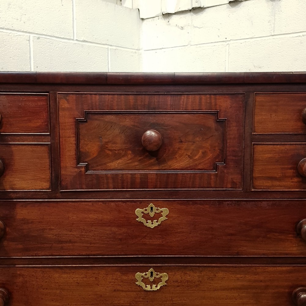 ANTIQUE REGENCY MAHOGANY CHEST OF DRAWERS WITH HAT BOX C1820 View III