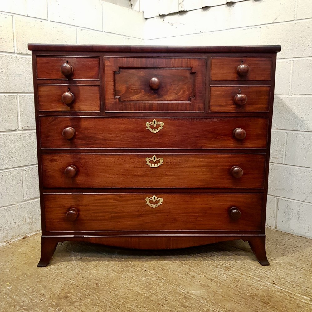 ANTIQUE REGENCY MAHOGANY CHEST OF DRAWERS WITH HAT BOX C1820 View V