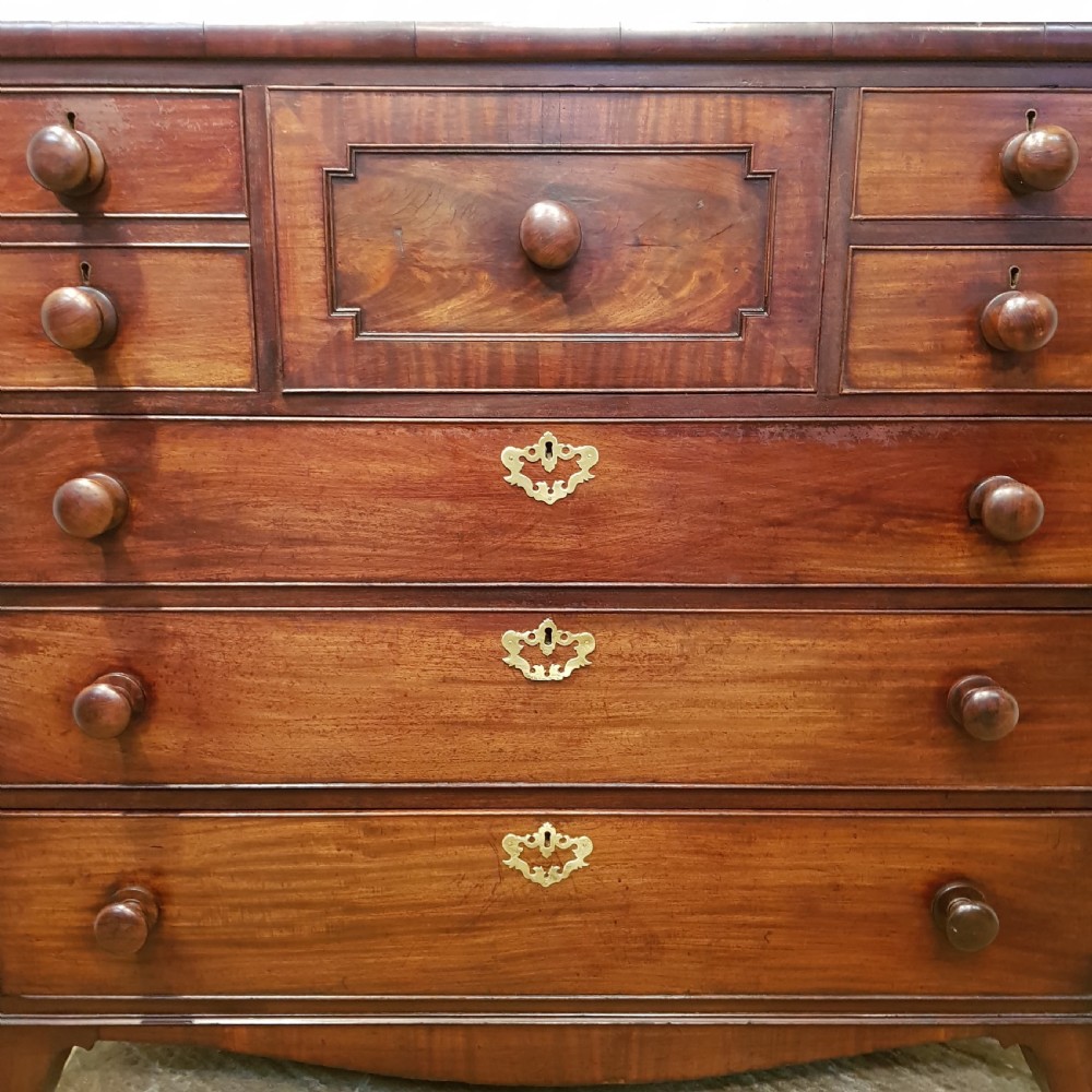 ANTIQUE REGENCY MAHOGANY CHEST OF DRAWERS WITH HAT BOX C1820 View VI