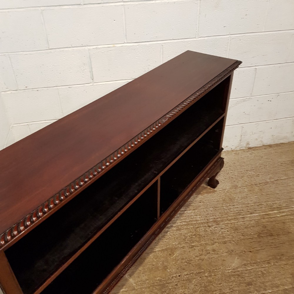 ANTIQUE EDWARDIAN MAHOGANY LONG LOW OPEN BOOKCASE C1900 View II