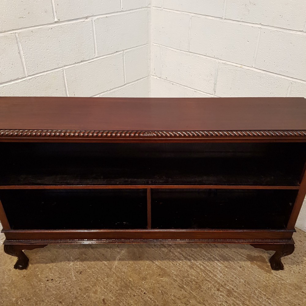 ANTIQUE EDWARDIAN MAHOGANY LONG LOW OPEN BOOKCASE C1900 View IV