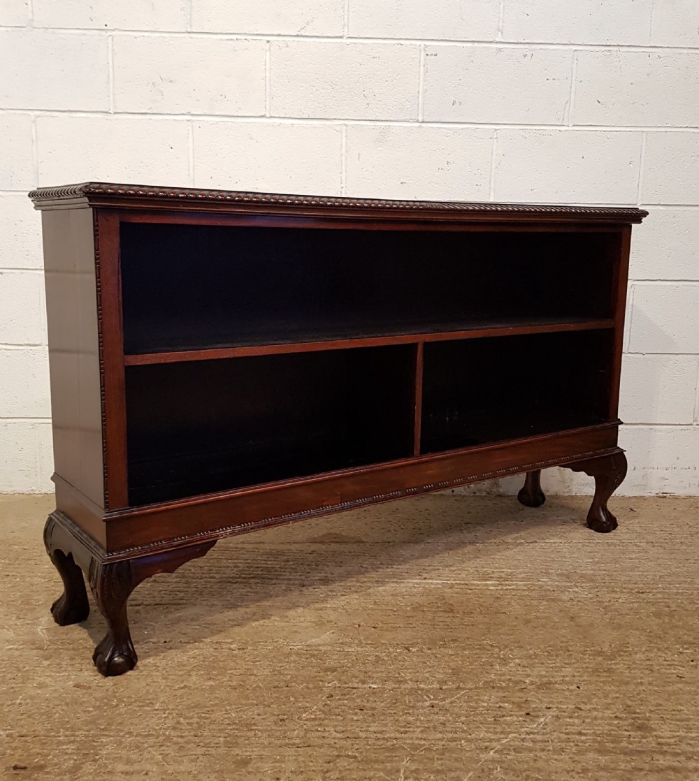 ANTIQUE EDWARDIAN MAHOGANY LONG LOW OPEN BOOKCASE C1900 View V