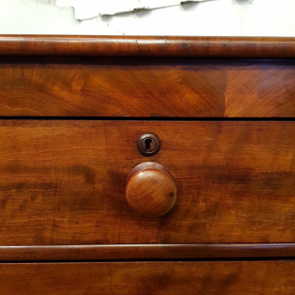 ANTIQUE VICTORIAN MAHOGANY TALL CHEST OF DRAWERS C1880 View V