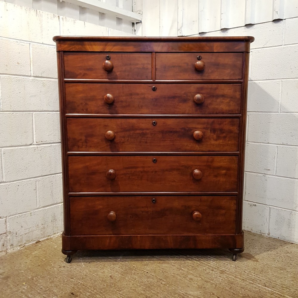 ANTIQUE VICTORIAN MAHOGANY TALL CHEST OF DRAWERS C1880 View VII