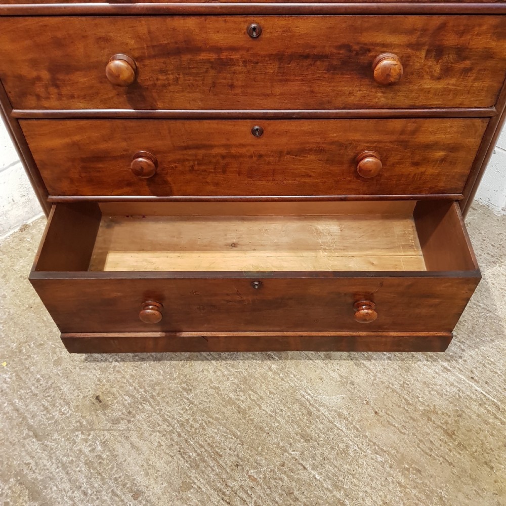 ANTIQUE VICTORIAN MAHOGANY TALL CHEST OF DRAWERS C1880 View VIII