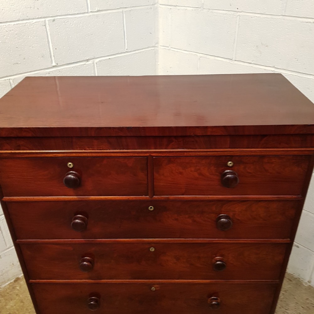 ANTIQUE VICTORIAN MAHOGANY CHEST OF DRAWERS C1880 View II