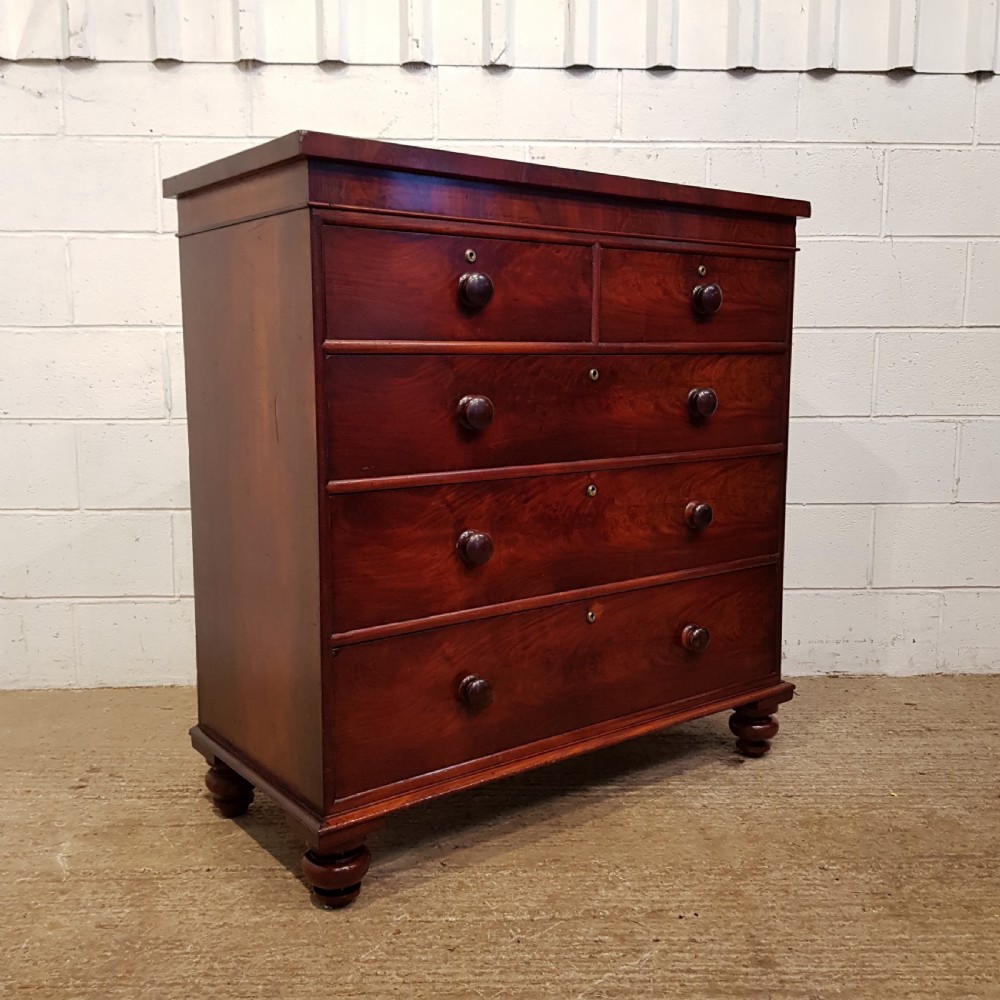 ANTIQUE VICTORIAN MAHOGANY CHEST OF DRAWERS C1880 View III