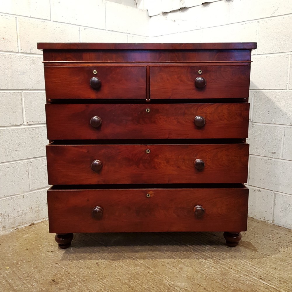 ANTIQUE VICTORIAN MAHOGANY CHEST OF DRAWERS C1880 View V