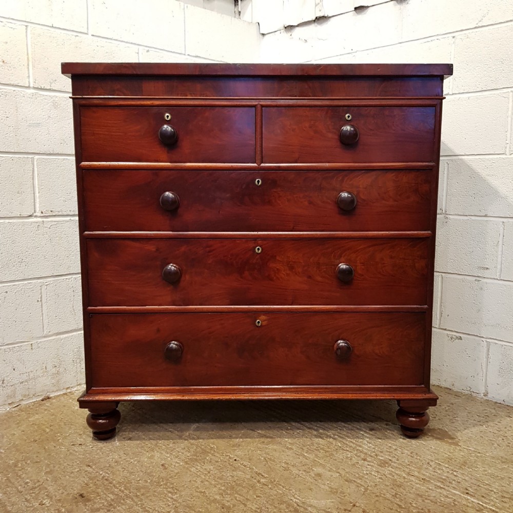 ANTIQUE VICTORIAN MAHOGANY CHEST OF DRAWERS C1880 View VI