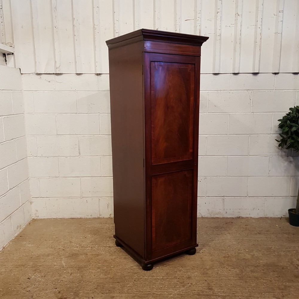 ANTIQUE PAIR REGENCY  MAHOGANY SENTRY BOX SINGLE WARDROBES C1820 View II