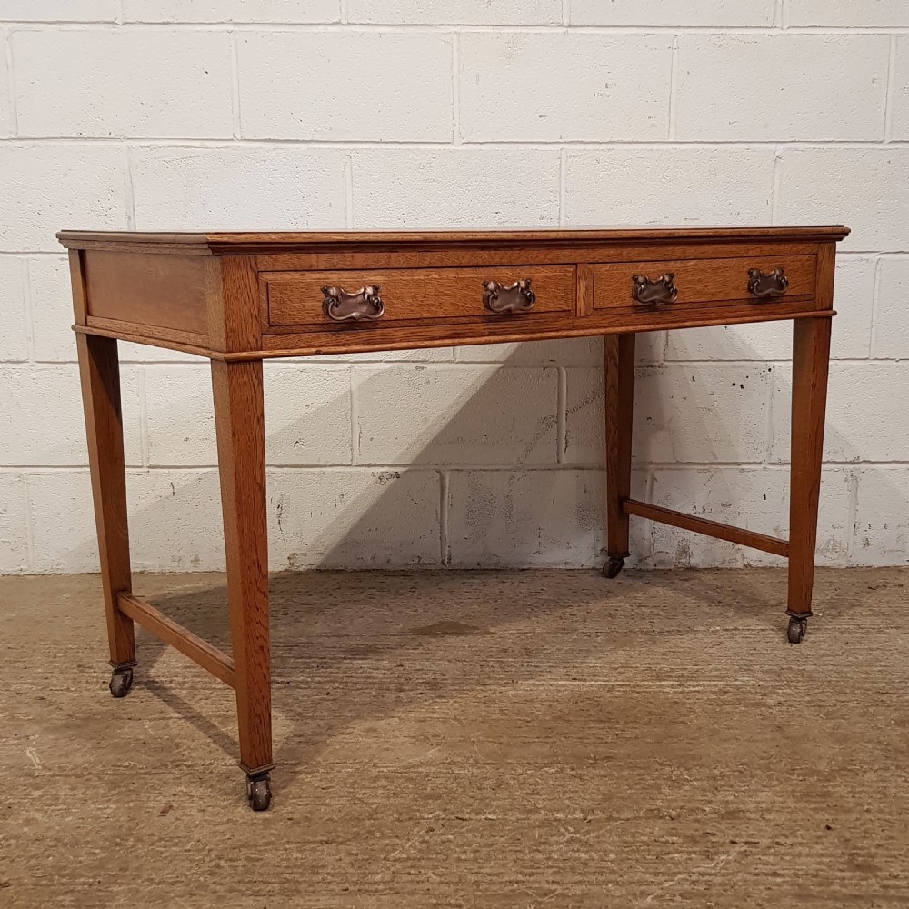 ANTIQUE ARTS & CRAFTS GOLDEN OAK WRITING DESK C1890 View II