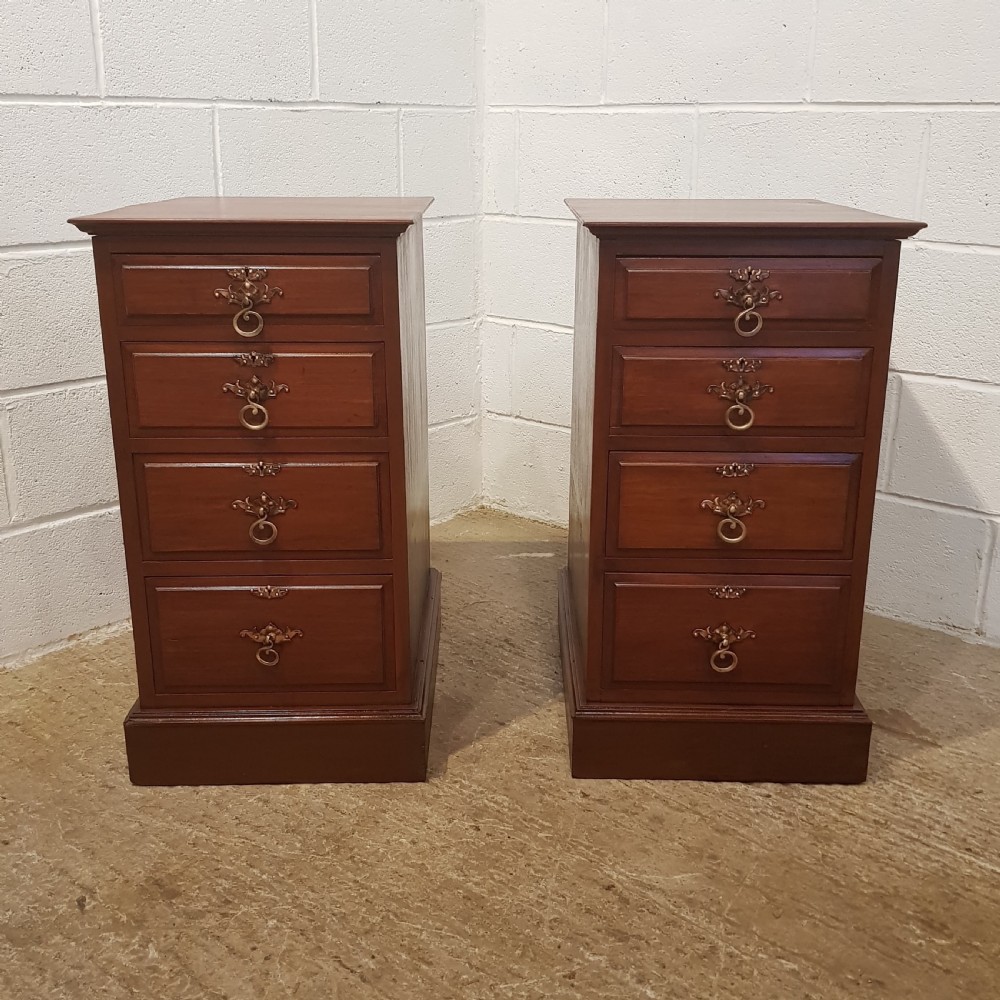 ANTIQUE PAIR EDWARDIAN MAHOGANY SIDE CABINETS C1900 View V