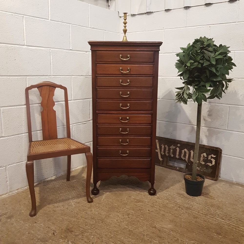 ANTIQUE EDWARDIAN MAHOGANY MUSIC CABINET WITH SECRET DRAWER C1900