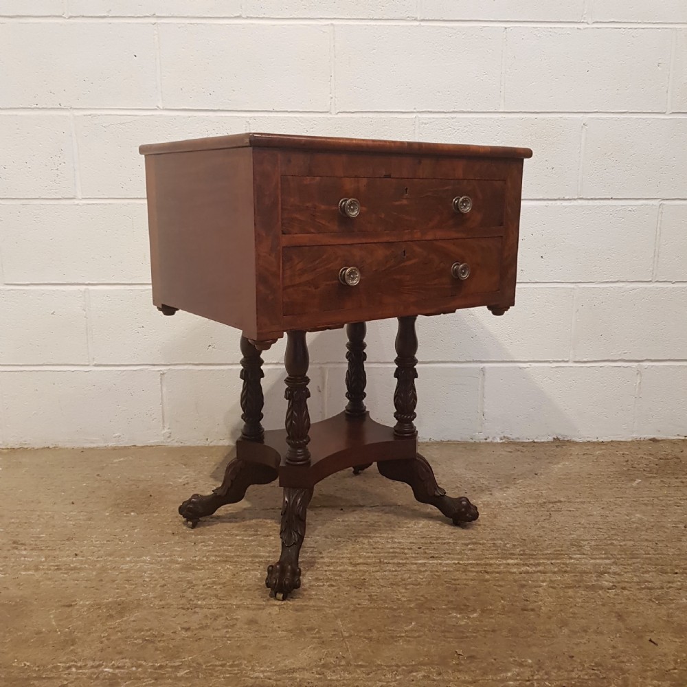 ANTIQUE WILLIAM 1V MAHOGANY WORK TABLE  C1830 View VI