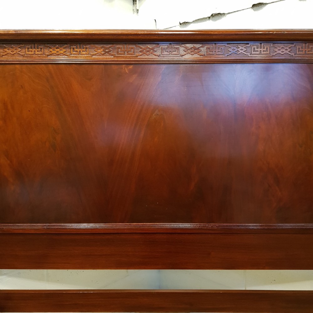 ANTIQUE EDWARDIAN CHIPPENDALE MAHOGANY DOUBLE BED C1900 View II