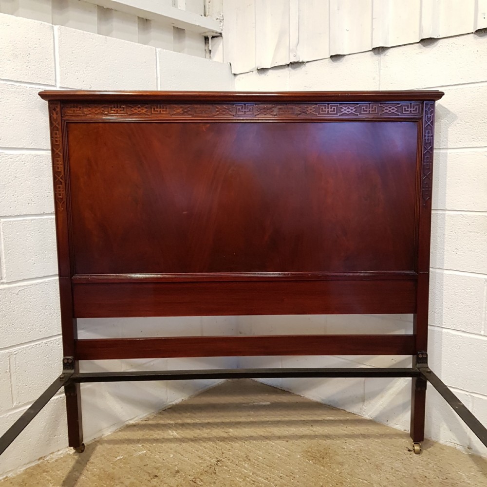 ANTIQUE EDWARDIAN CHIPPENDALE MAHOGANY DOUBLE BED C1900 View IV