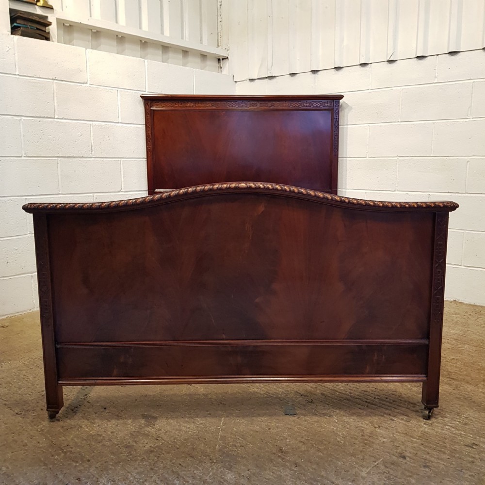 ANTIQUE EDWARDIAN CHIPPENDALE MAHOGANY DOUBLE BED C1900 View V